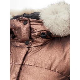 Pink Polyester Full-Length Jacket