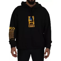 Black Cotton Logo Hooded Sweatshirt Sweater