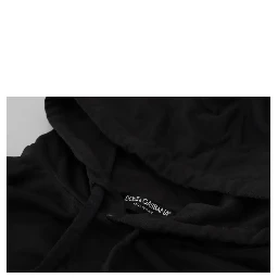 Black Cotton Logo Hooded Sweatshirt Sweater