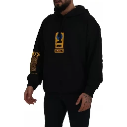 Black Cotton Logo Hooded Sweatshirt Sweater