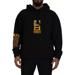 Black Cotton Logo Hooded Sweatshirt Sweater