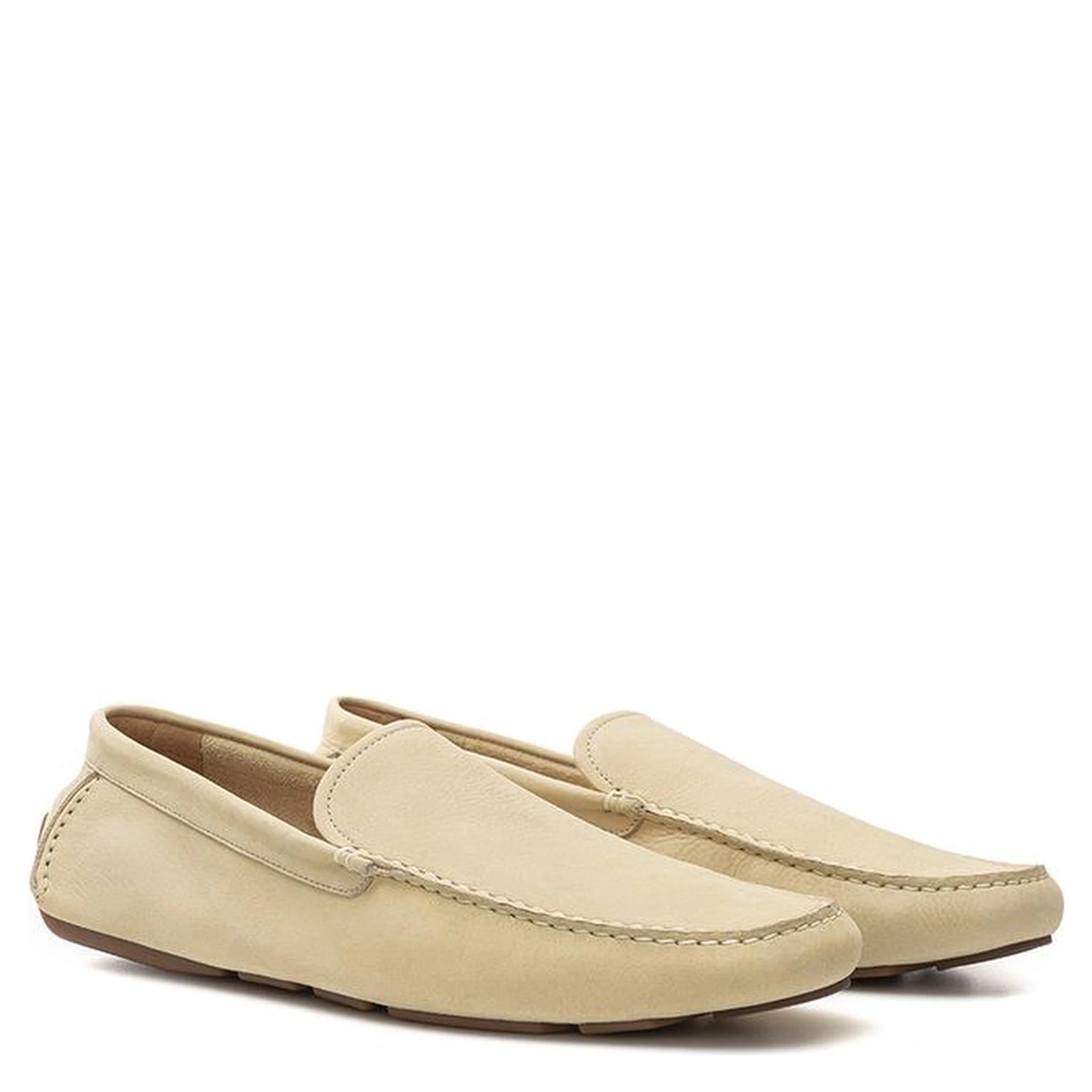 Beige Leather Moccassin