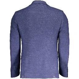 Blue Polyester Jackets & Coat