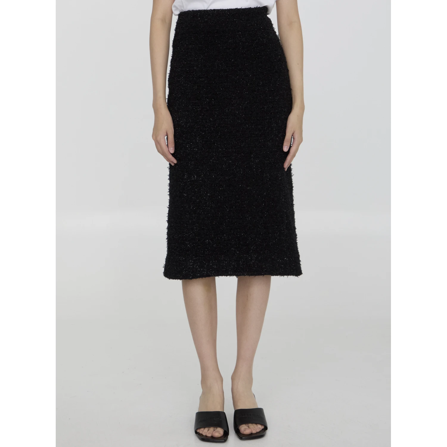 Tweed midi skirt