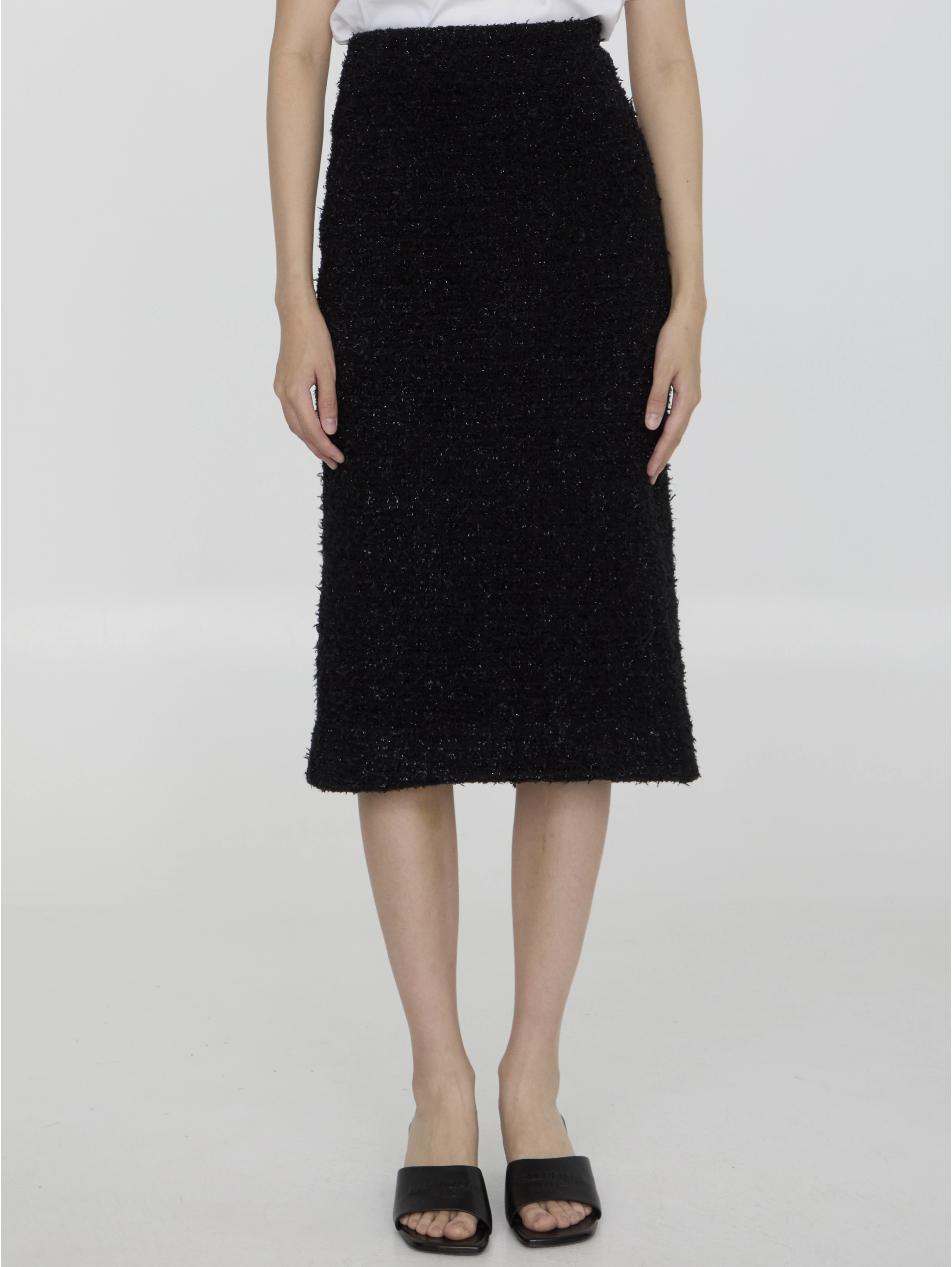 Tweed midi skirt