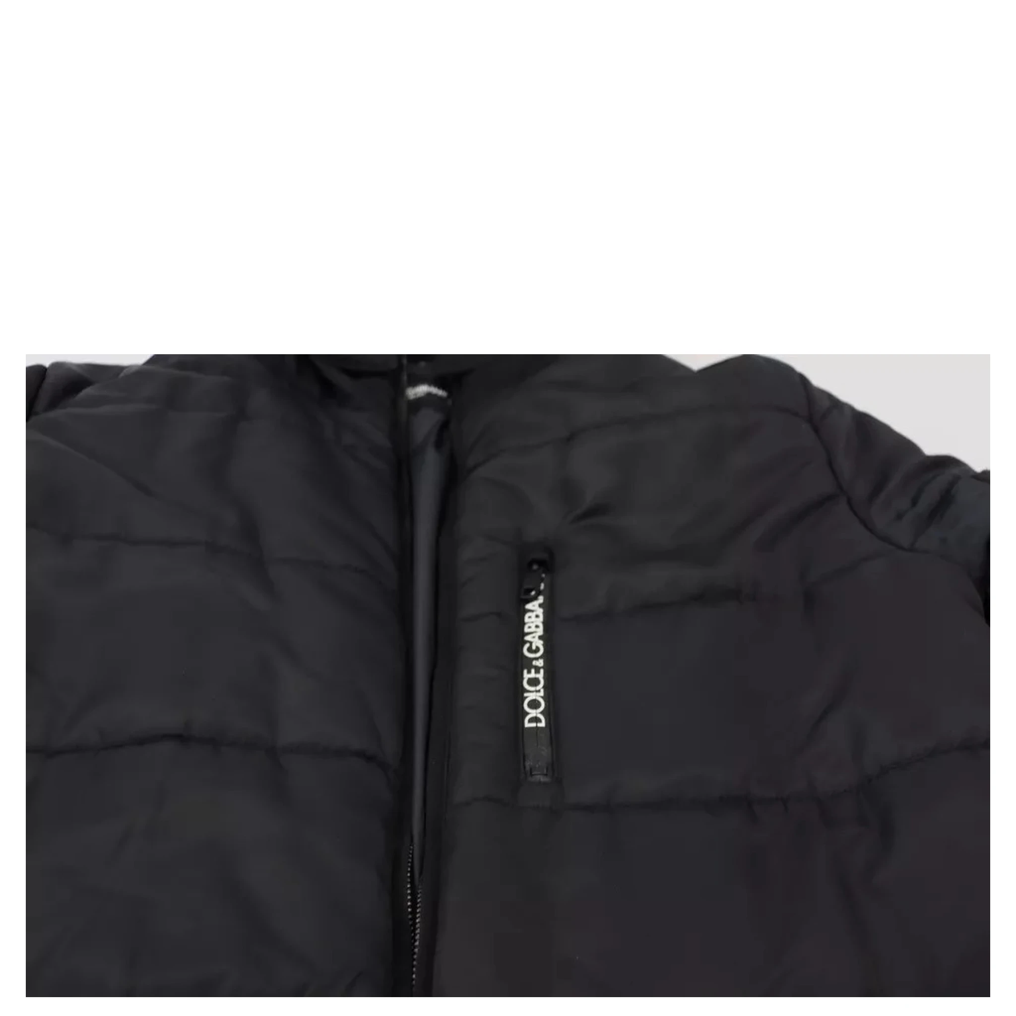 Black Nylon Hooded Parka Coat Winter Jacket