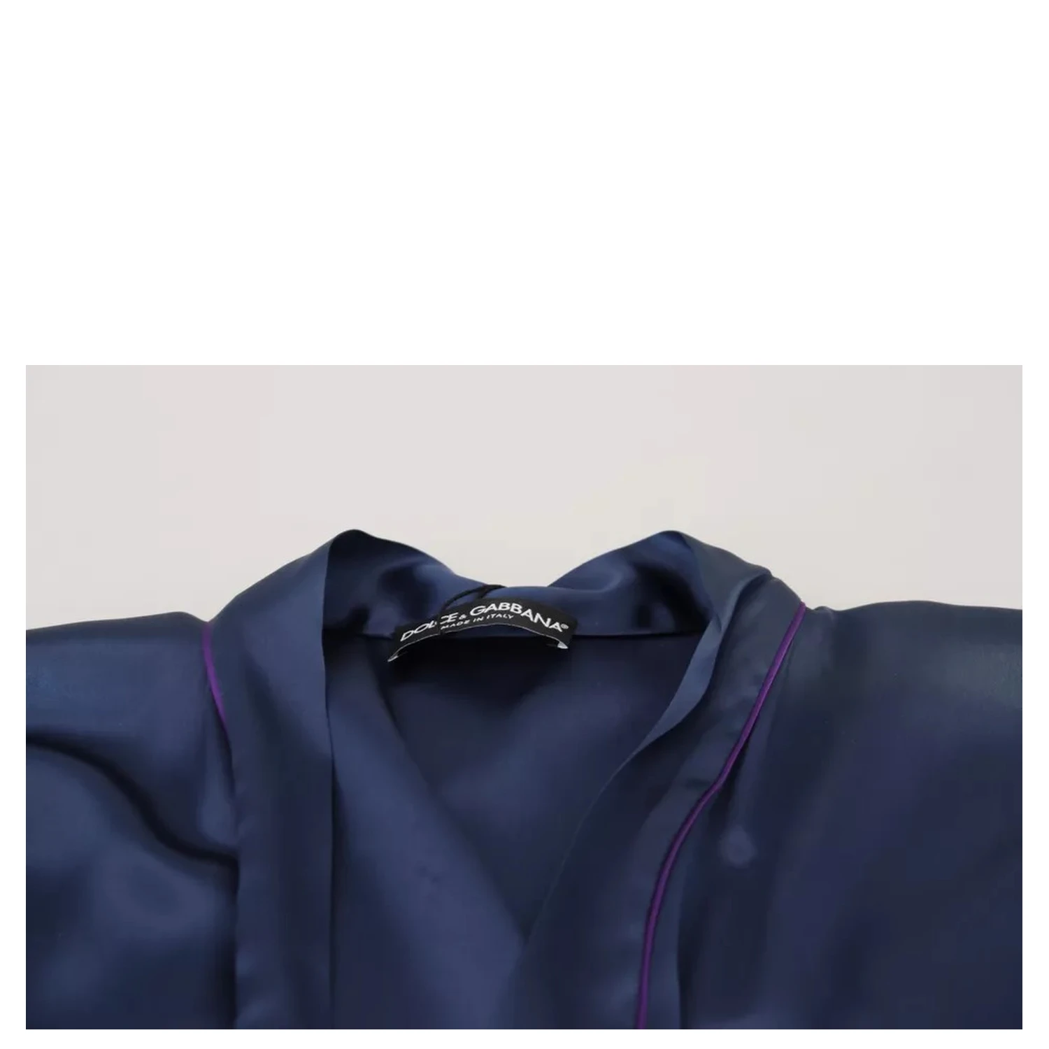 Blue Satin Silk Waist Belt Robe Jacket