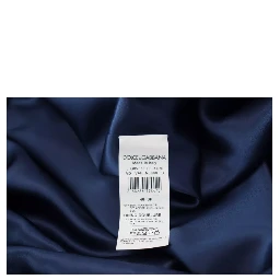 Blue Satin Silk Waist Belt Robe Jacket