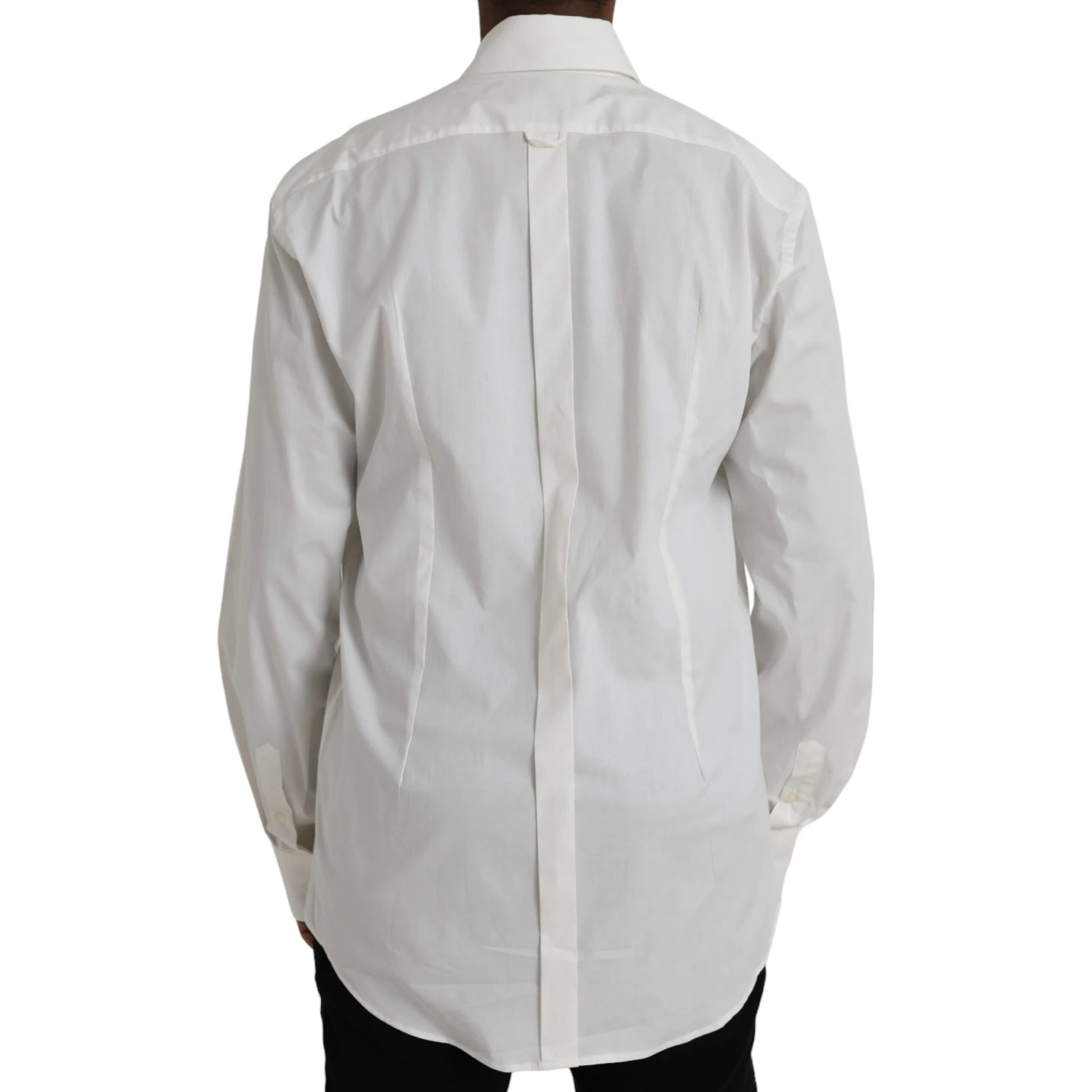 White Cotton Dress Slim Fit GOLD Shirt