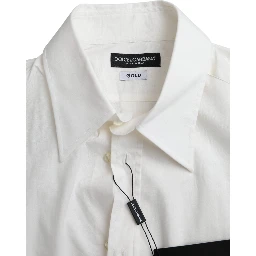 White Cotton Dress Slim Fit GOLD Shirt