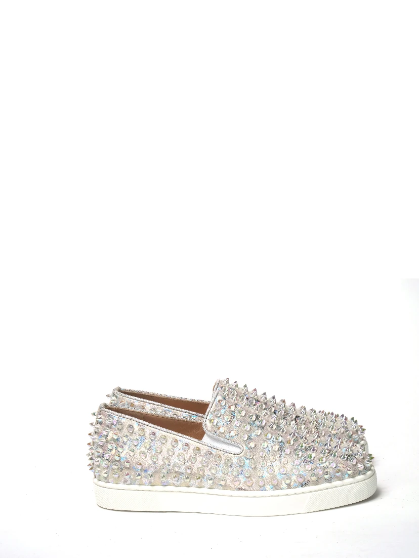 White Ab/Clear Ab Roller Boat Woman Flat Sneaker