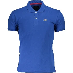 Blue Cotton Polo Shirt