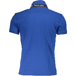 Blue Cotton Polo Shirt