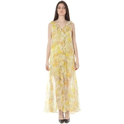 Yellow Polyester Dress