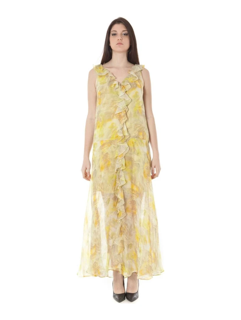 Yellow Polyester Dress