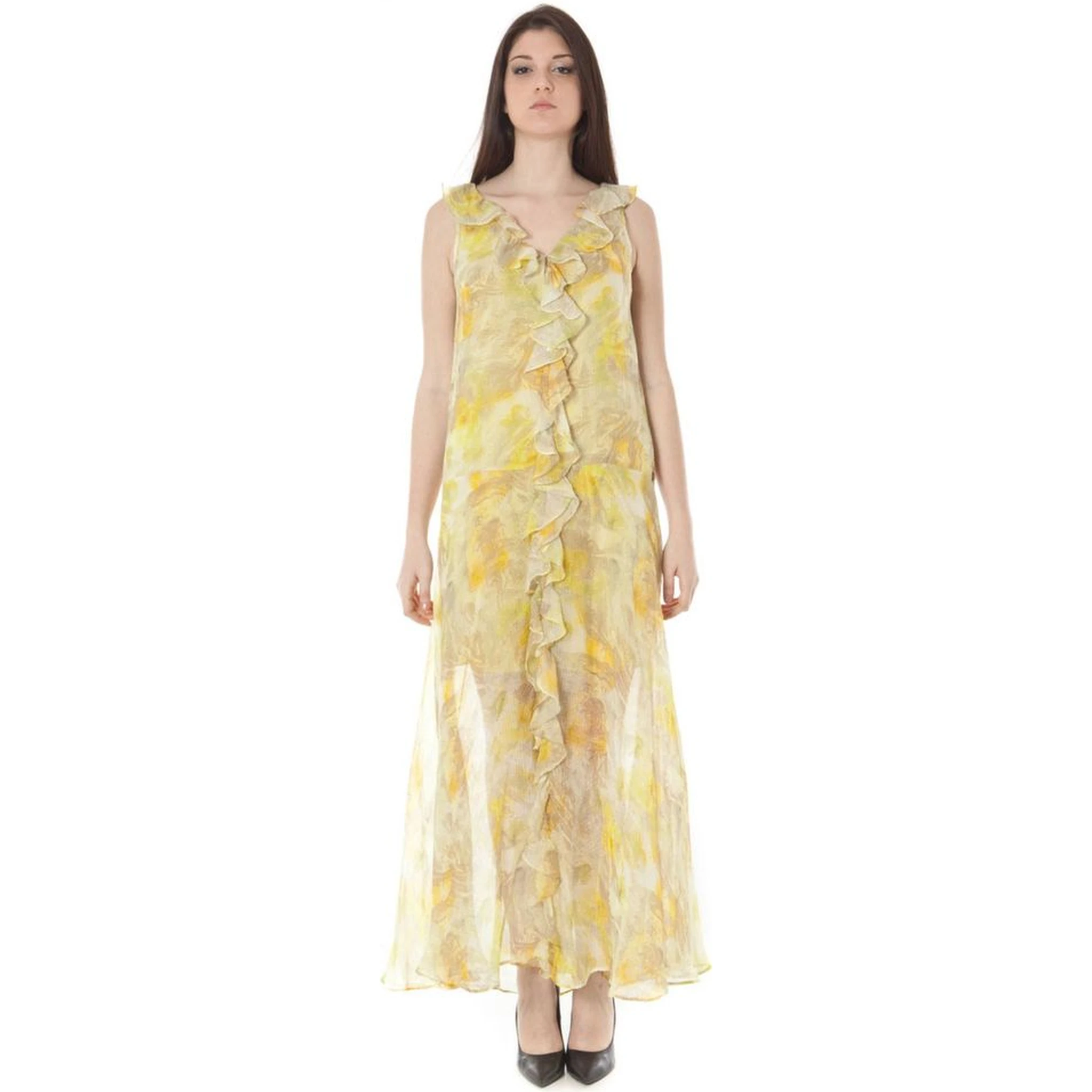 Yellow Polyester Dress