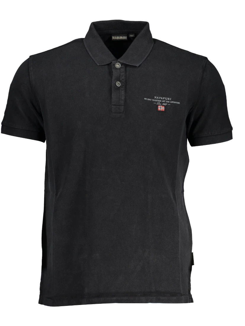 Black Cotton Polo Shirt