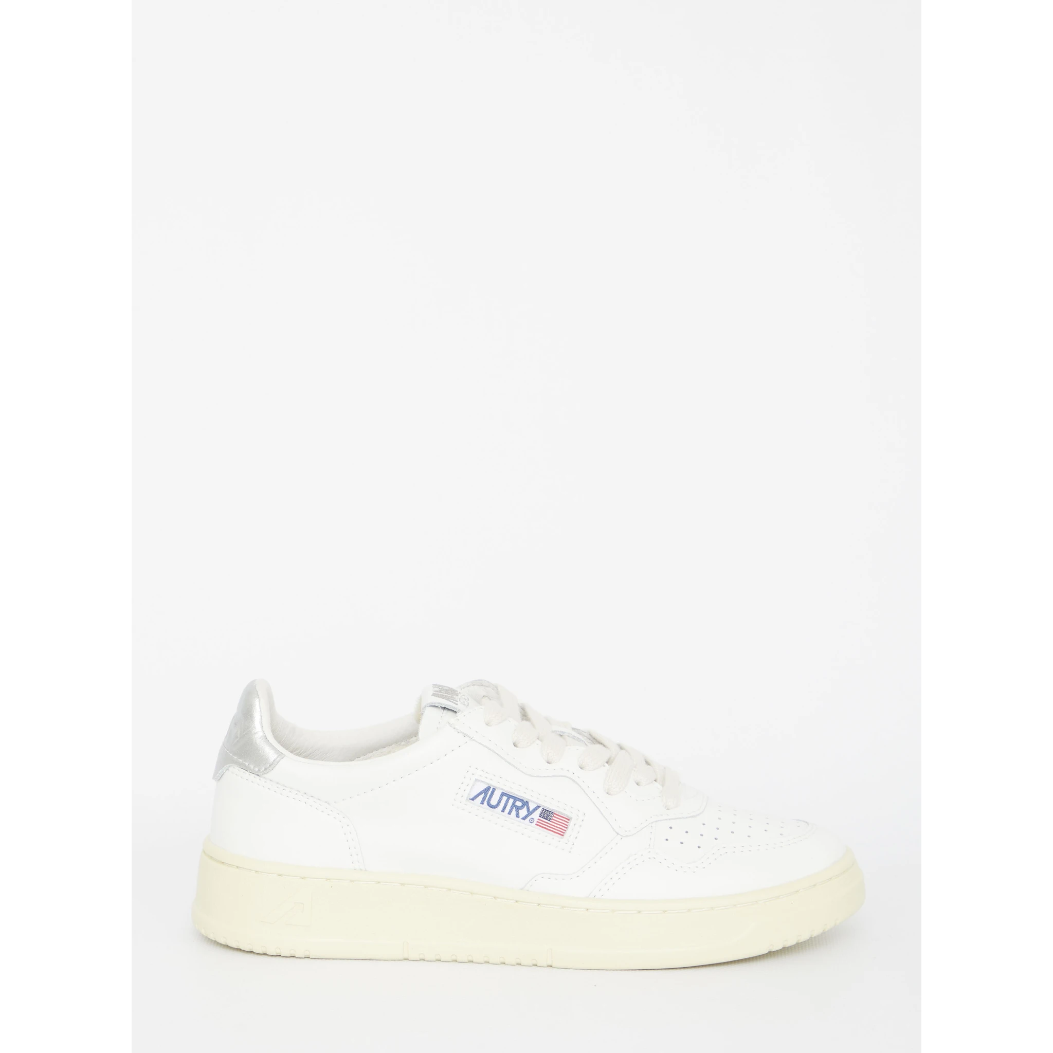 Medalist White And Silver Tone Sneaker