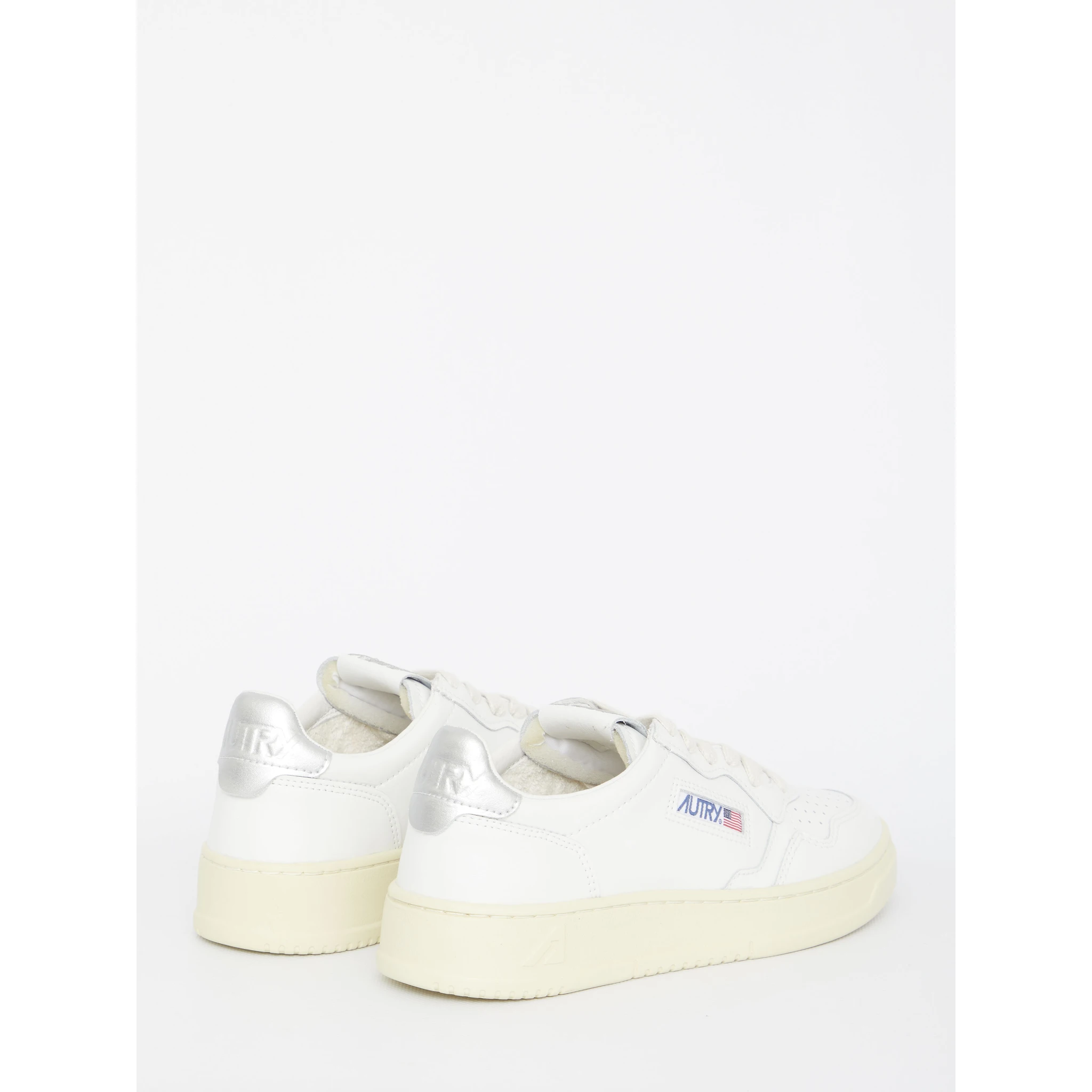 Medalist White And Silver Tone Sneaker