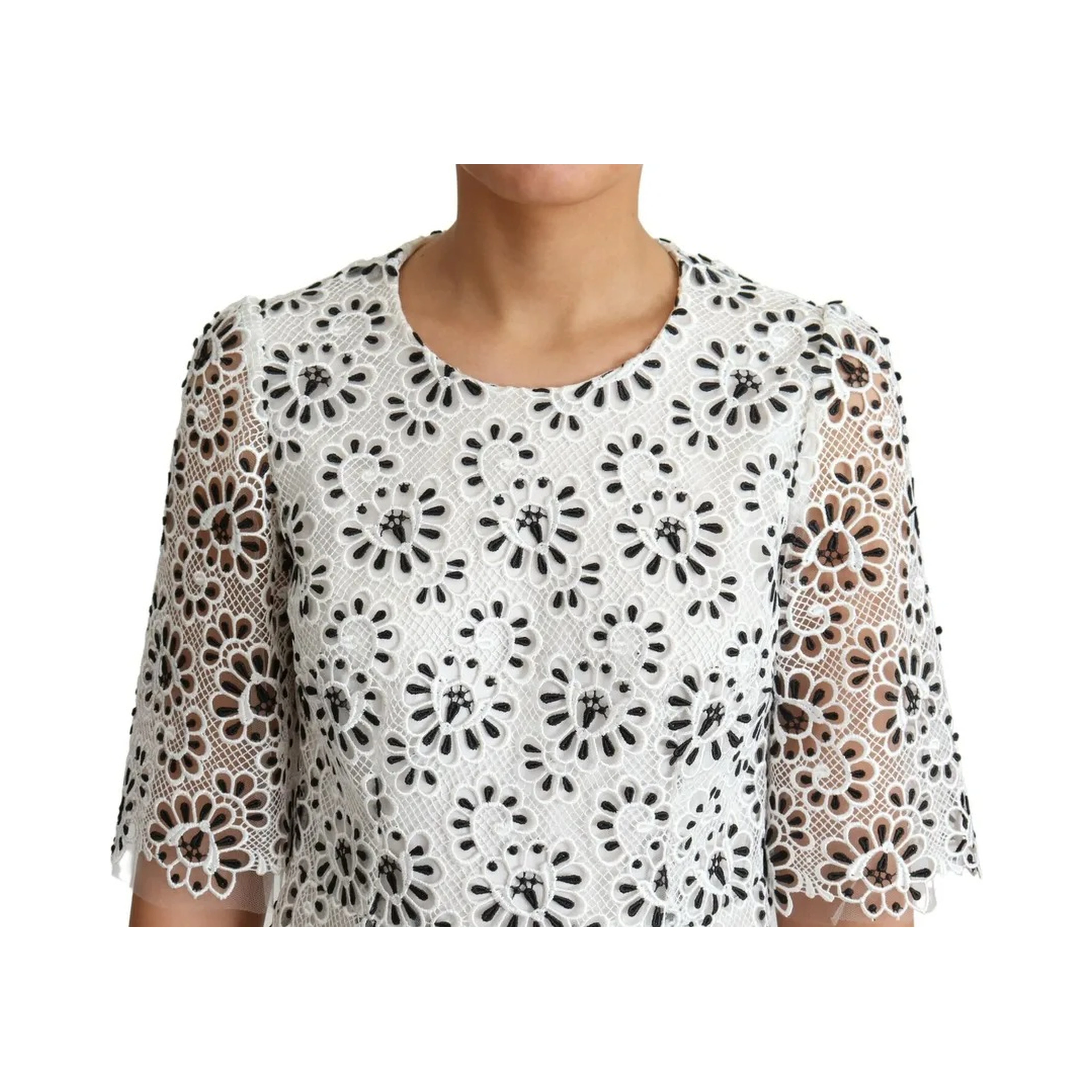 White Cutout Design Polyester A-line Midi Dress