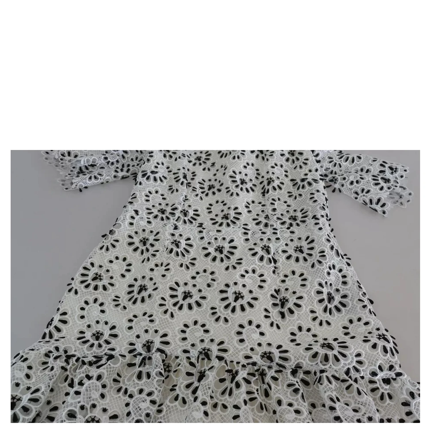 White Cutout Design Polyester A-line Midi Dress