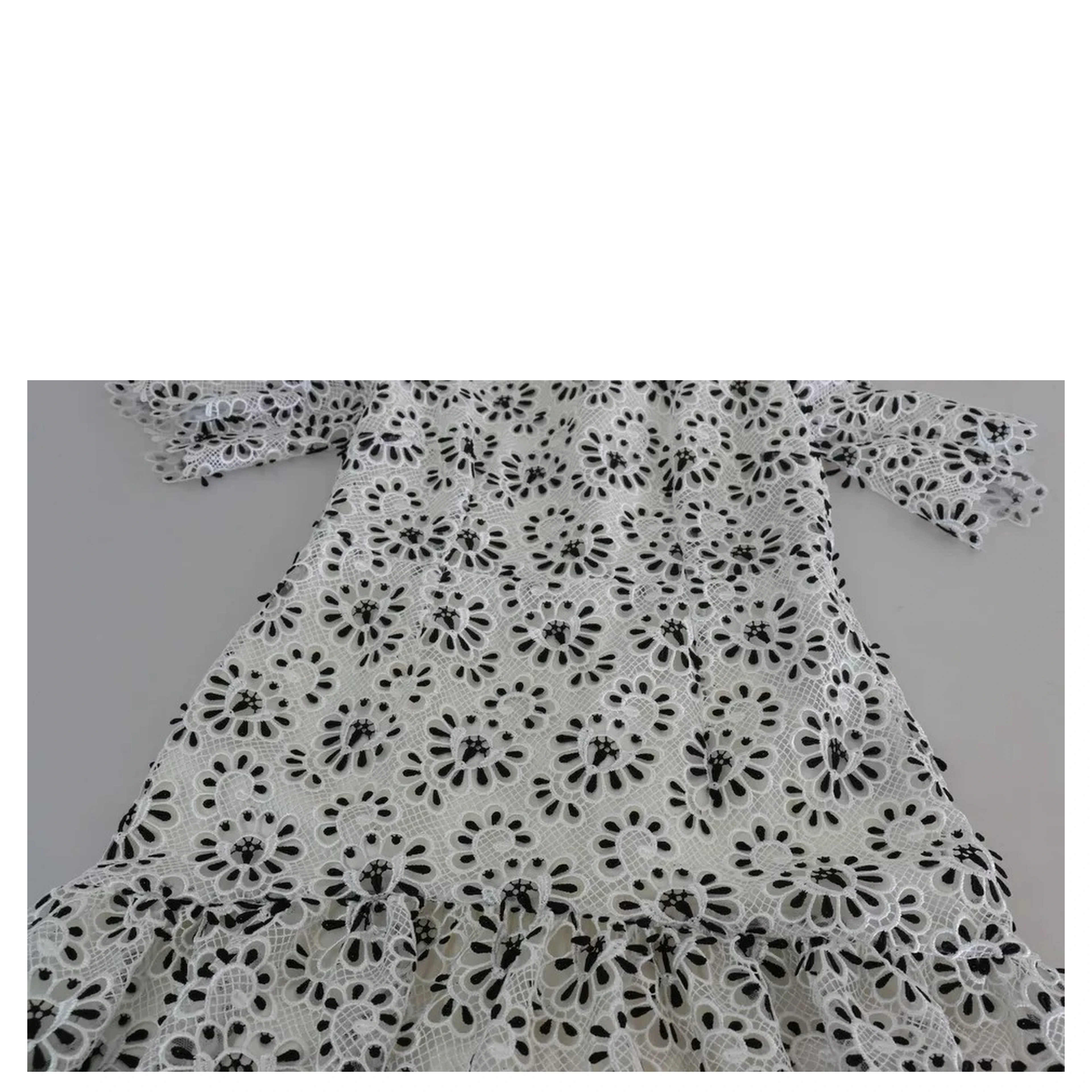 White Cutout Design Polyester A-line Midi Dress