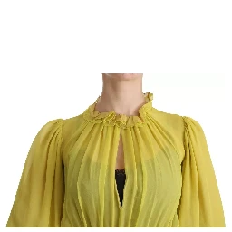 Yellow Shift A-line Silk Gown Dress