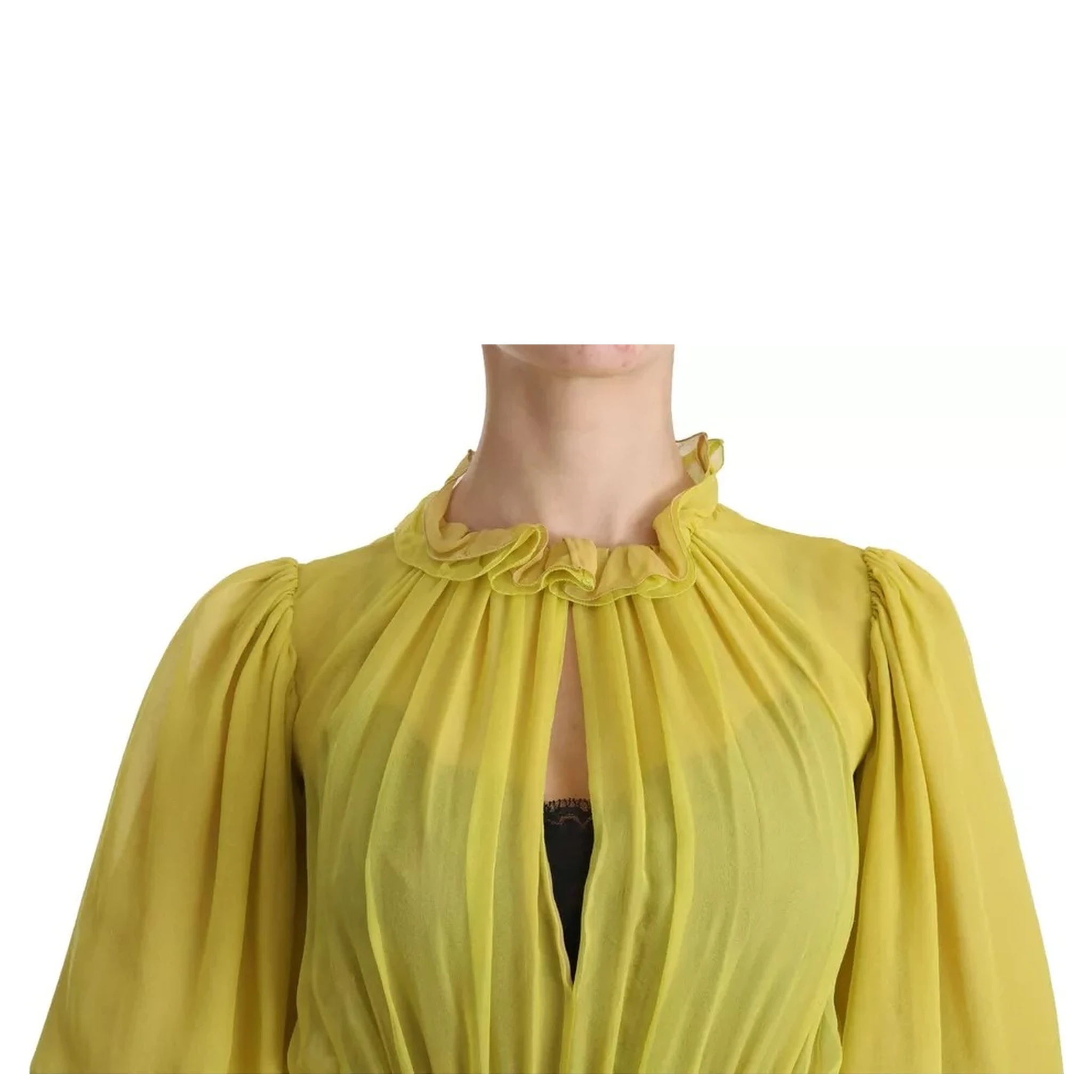 Yellow Shift A-line Silk Gown Dress
