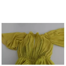 Yellow Shift A-line Silk Gown Dress