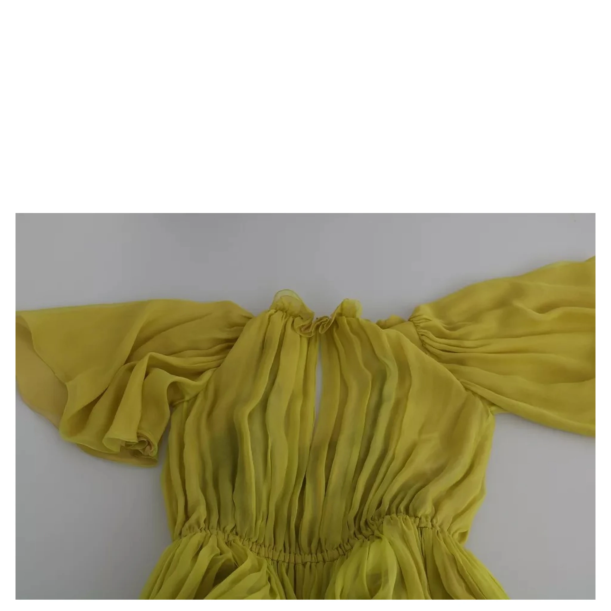 Yellow Shift A-line Silk Gown Dress