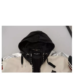 Black Leather Hooded Blouson Coat Jacket