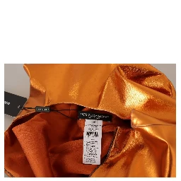 Metallic Orange Sleeveless Sheath Dress
