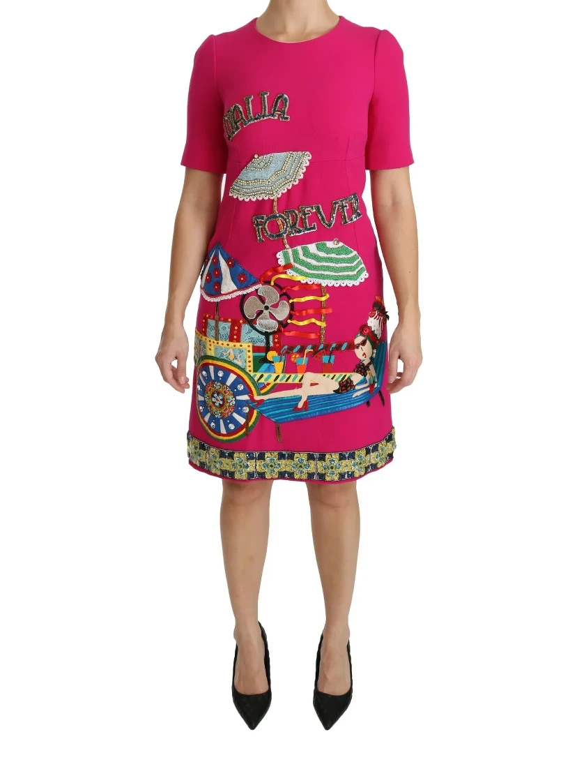Pink Italia Forever Crystal Sheath Dress