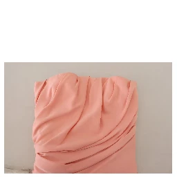 Pink Silk Stretch Strapless Sheath Midi Dress
