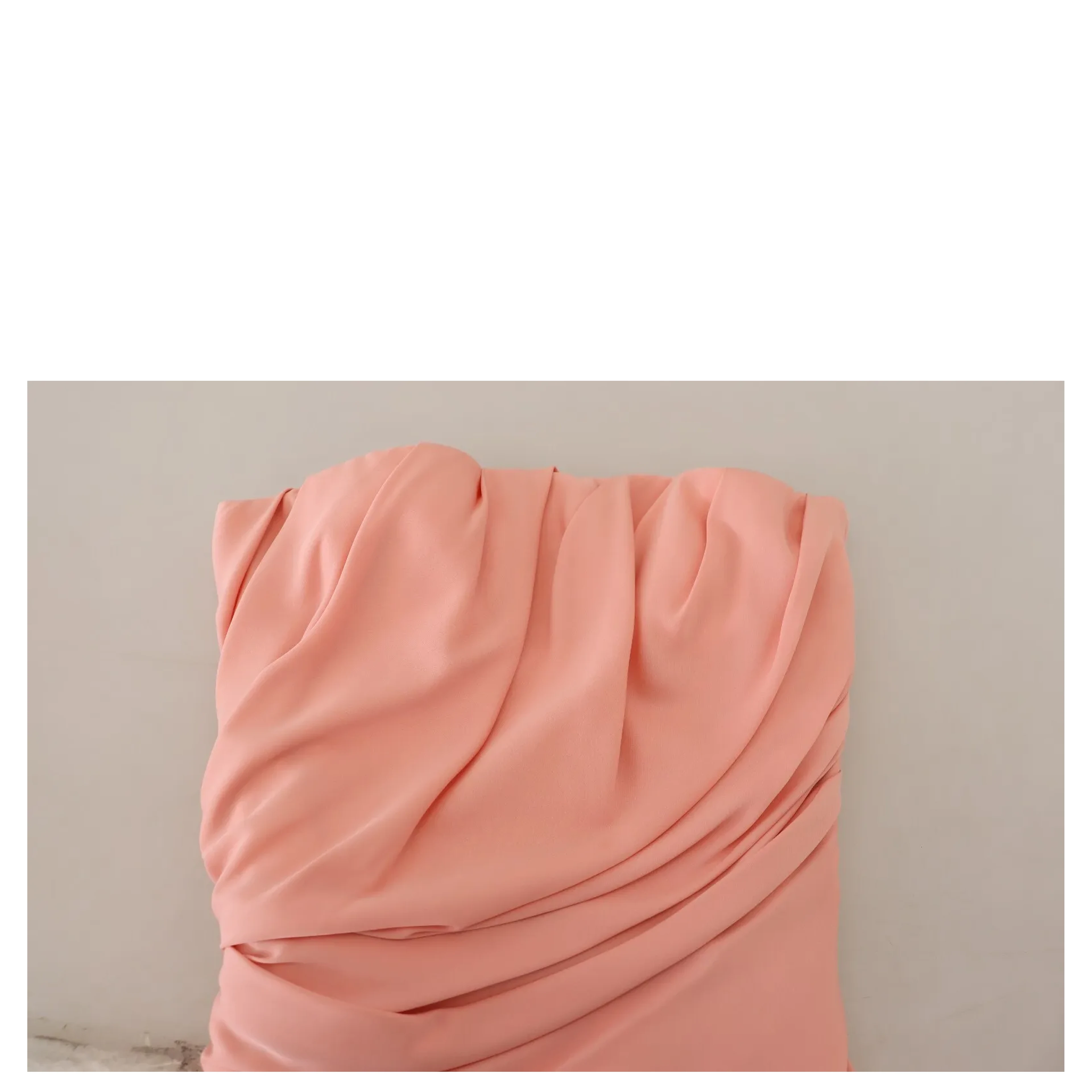 Pink Silk Stretch Strapless Sheath Midi Dress