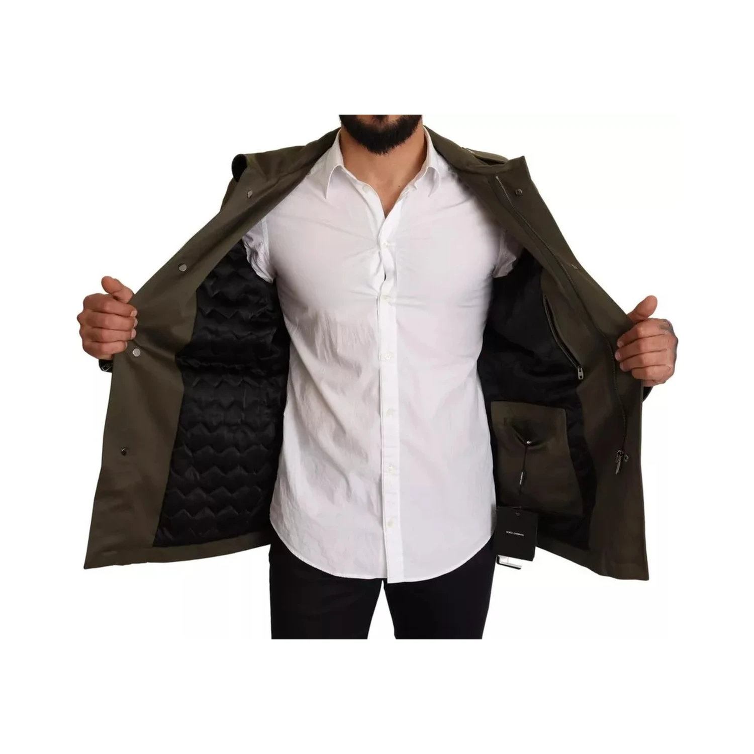 Green Cotton DG Love Blouson Coat Jacket