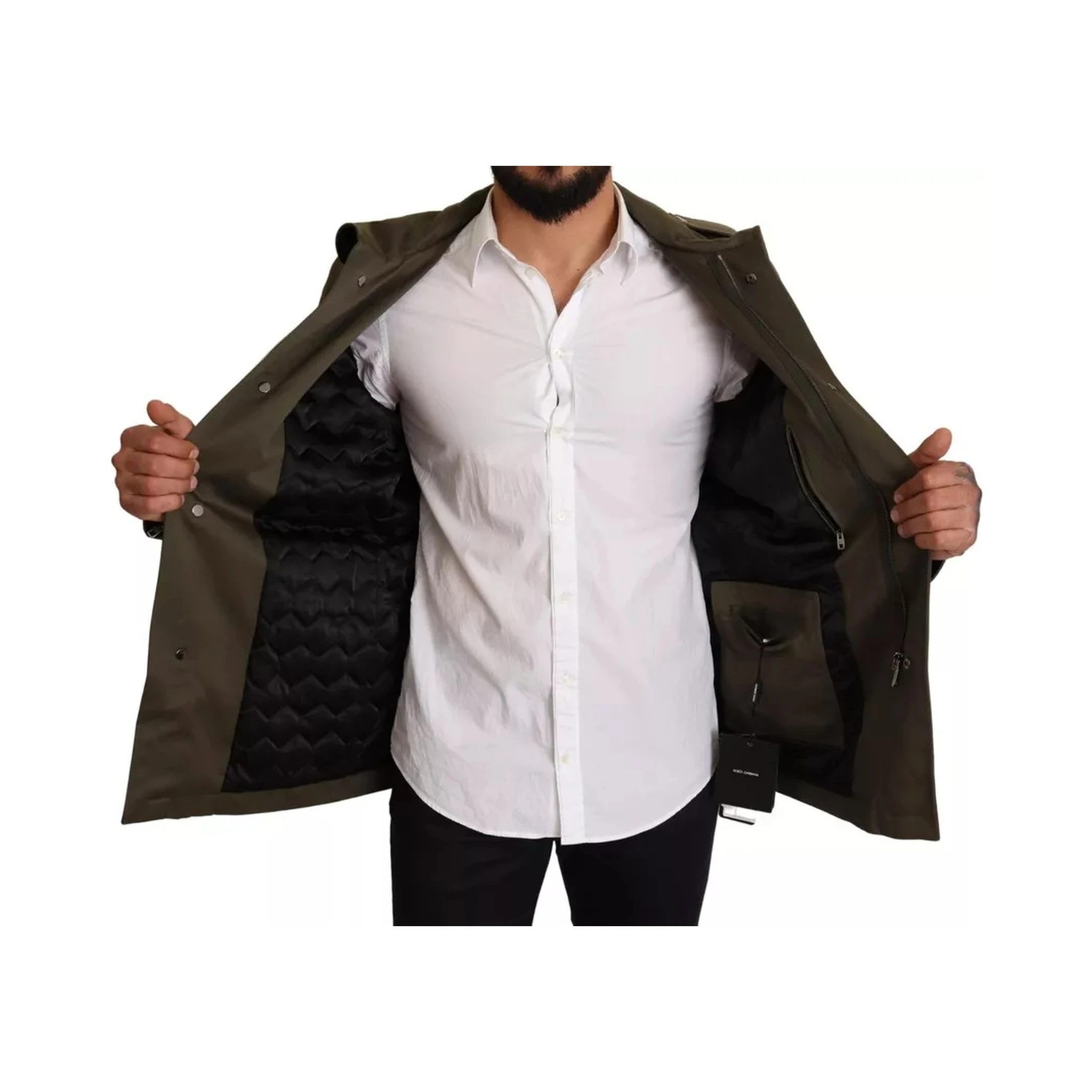 Green Cotton DG Love Blouson Coat Jacket