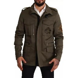 Green Cotton DG Love Blouson Coat Jacket