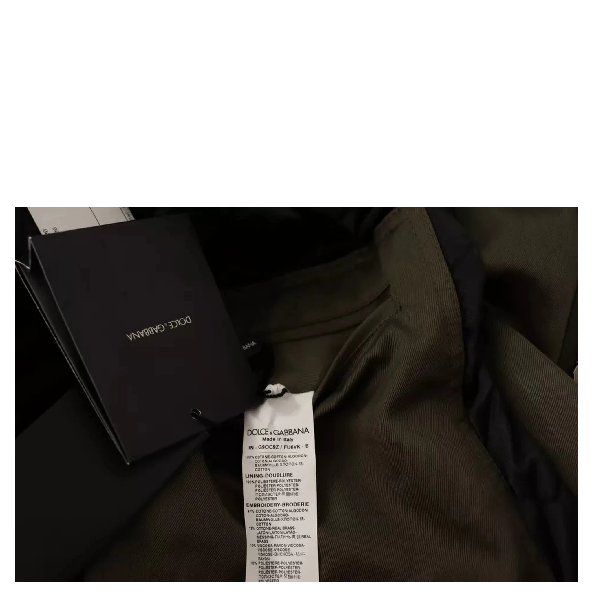 Green Cotton DG Love Blouson Coat Jacket