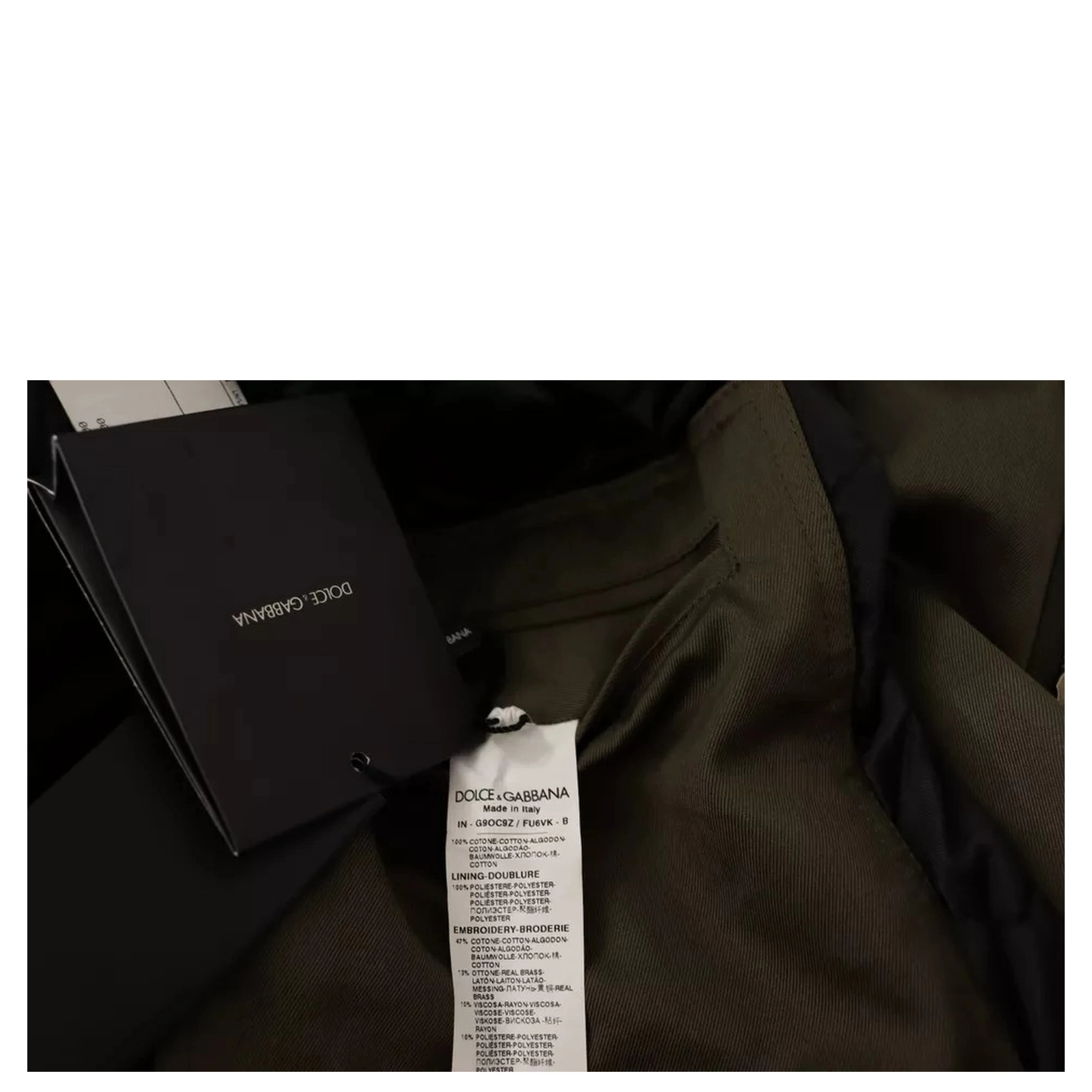 Green Cotton DG Love Blouson Coat Jacket