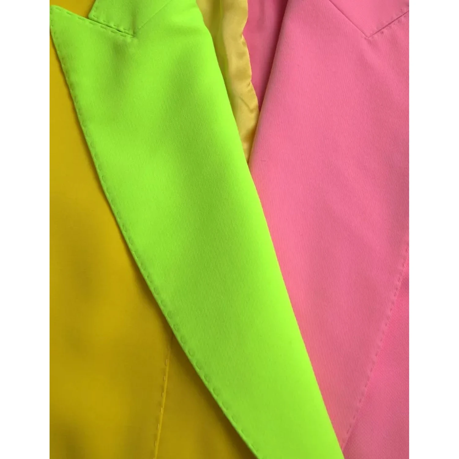 Multicolor Patchwork Peak Lapel Coat Jacket