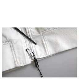 White Bomber Long Sleeves Full Zip Jacket