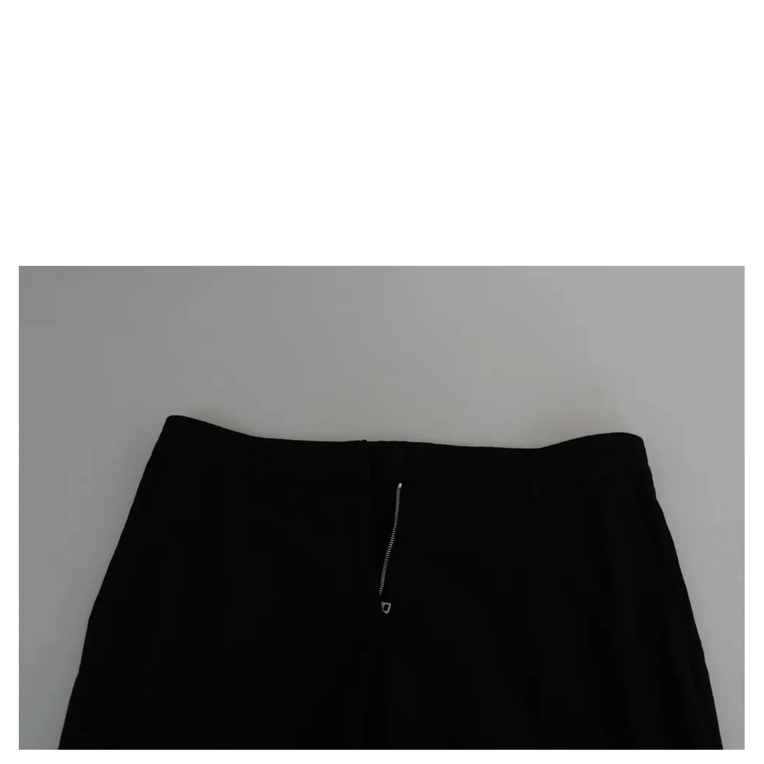 Black Wool Stretch Cropped Capri Trouser Pants