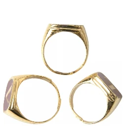 Gold Brass LOVE Enamel Set of 3 Ring