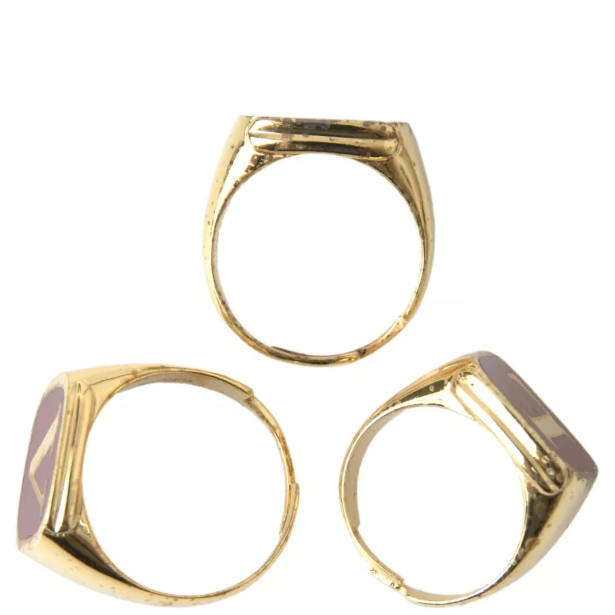 Gold Brass LOVE Enamel Set of 3 Ring
