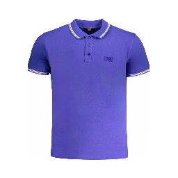 Blue Cotton Polo Shirt