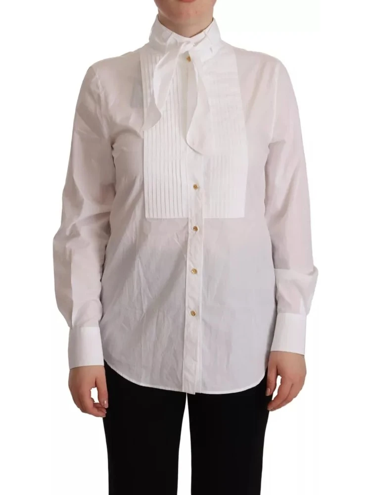 White Cotton Collared Long Sleeves Formal Shirt Top
