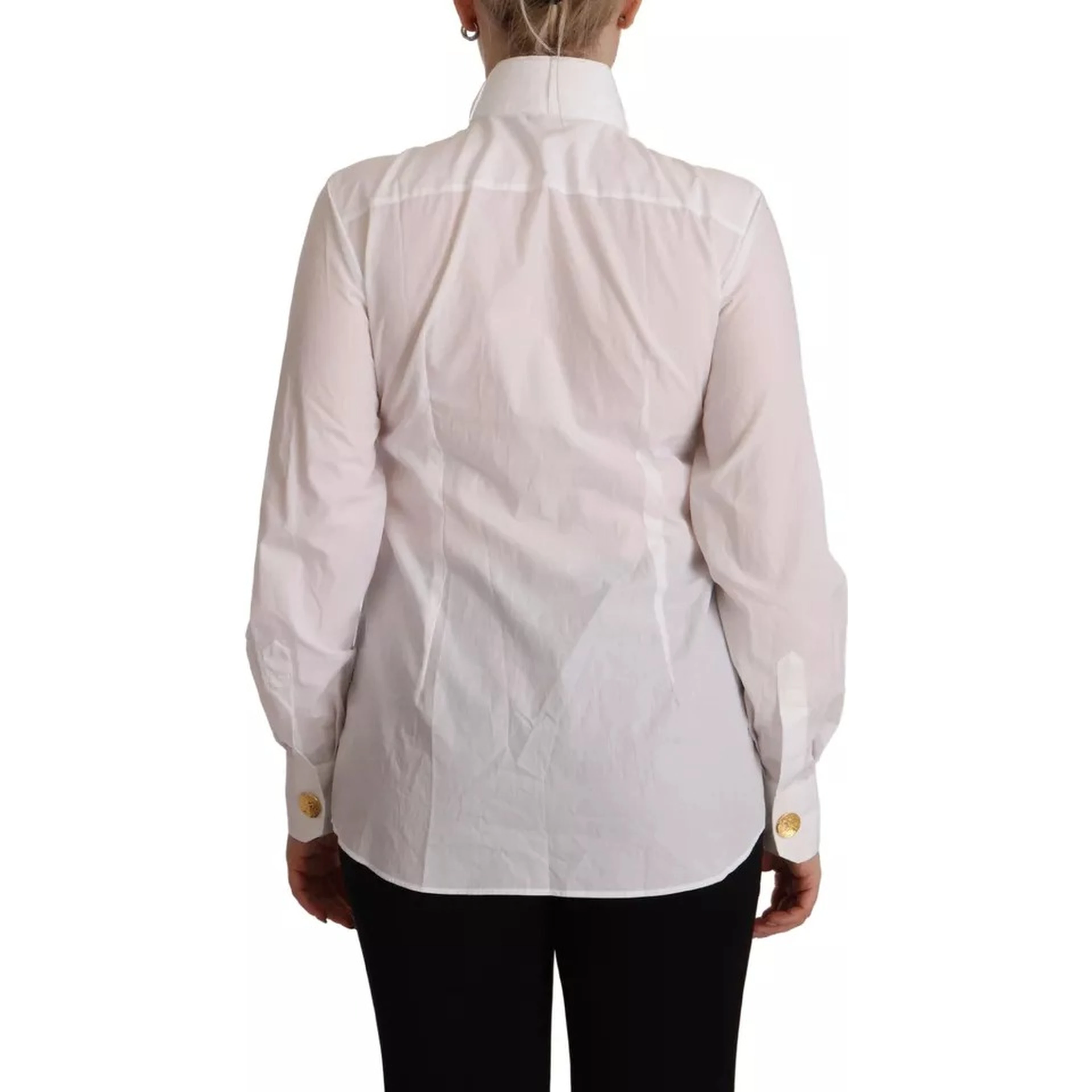 White Cotton Collared Long Sleeves Formal Shirt Top
