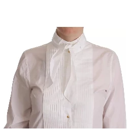 White Cotton Collared Long Sleeves Formal Shirt Top