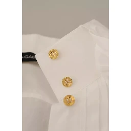 White Cotton Collared Long Sleeves Formal Shirt Top